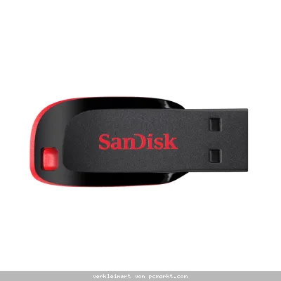 SanDisk Cruzer Blade Typ-A 128GB USB-Stick Ohne Schutzkappe, bis zu 15,5 MB/s, USB 2.0