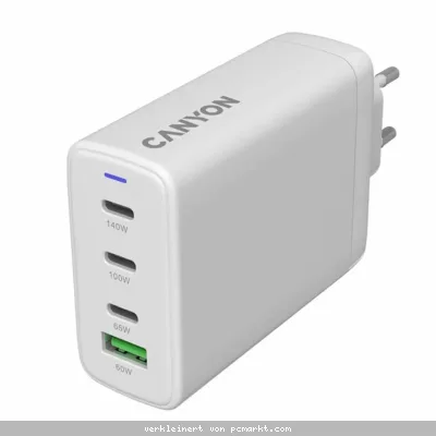 CANYON Charger CU140ACC GaN 150W 3xPD 1xQC EU White