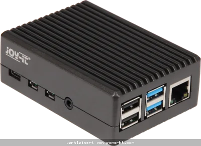 Joy-iT Aluminiumgehäuse für Raspberry Pi 4B mit Kühlkörpern - schwarz