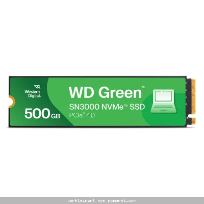 WD Green SN3000 SSD 500GB M.2 2280 PCIe Gen4 NVMe Internes Solid-State-Module