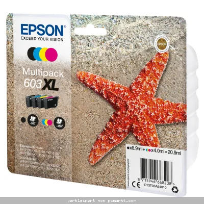 Epson 603XL Tintenpatronen 4er-Pack 4x Farben Für Kompatibilität, siehe Artikel-Beschreibung | 4x Tintenpatronen: Schwarz, Magenta, Gelb & Cyan