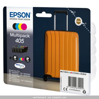 Epson 405 Tintenpatronen 4er-Pack 4x Farben DURABrite Ultra Ink Für Kompatibilität, siehe Artikel-Beschreibung | 4x Tintenpatronen: Schwarz, Magenta,