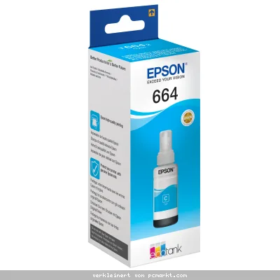 Epson 664 EcoTank-Tintenflasche Cyan 70 ml Für Kompatibilität, siehe Artikel-Beschreibung