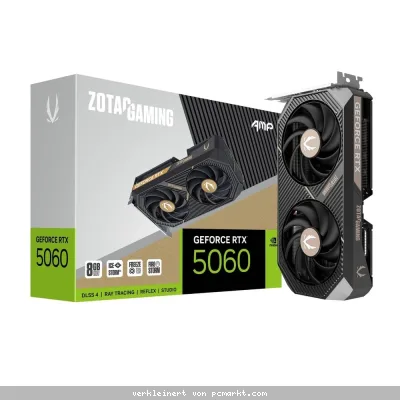 ZOTAC GeForce RTX 5060 8GB AMP Grafikkarte - 8GB GDDR7, HDMI, 3x DP