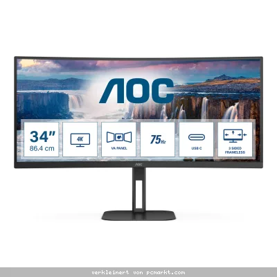 AOC CU34V5C Curved Monitor - WQHD, Höhenverstellung, USB-C