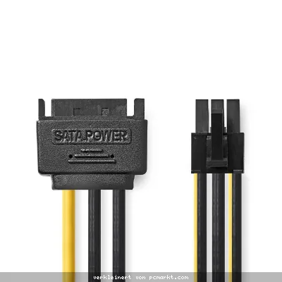 Nedis Interne Stromkabel | SATA 15-Pin Stecker | PCI Express Buchse | Vergoldet | 0.20 m | rund | PVC | Gelb / Schwarz | Plastikbeutel