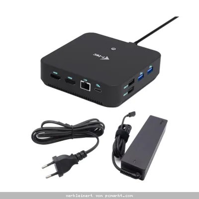 i-tec USB-C DP Dual HDMI Docking Station, Power Delivery 100W + i-tec Universal Charger 100W