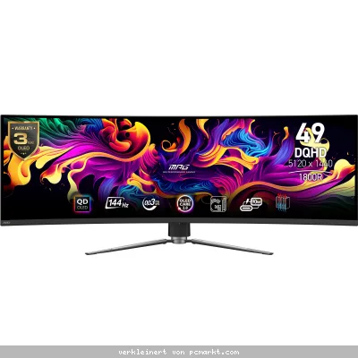 MSI MPG 491CQPDE QD-OLED Gaming Monitor - 144Hz, 0,03ms GTG MSI OLED Care 2.0, HDMI 2.1 mit 48Gbps Bandbreite, VRR und ALLM Unterstützung
