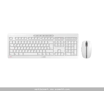 CHERRY Stream Desktop Set Recharge , kabelloses Maus & Tastatur-Set, grau-weiß