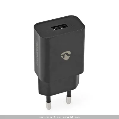 Nedis Netzladegerät 12 W 1x 2.4 A A - Anzahl der Ausgänge: 1x USB-A, Kein Kabel im Lieferumfang enthalten, Single Voltage Output, schwarz