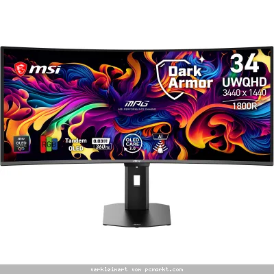 MSI MPG 341CQRDE QD-OLED X36 Gaming Monitor - 360Hz, 0,03ms GtG
