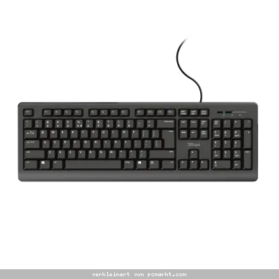 TRUST Primo Tastatur, Deutsches QWERTZ-Layout, Flüssigkeitsgeschützt, leiser Tastenanschlag
