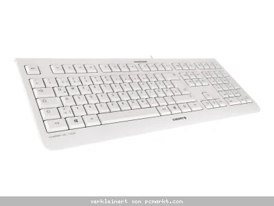 CHERRY KC 1000 Tastatur Weiß / Grau ultraflach, USB, kabelgebunden, Office Keyboard