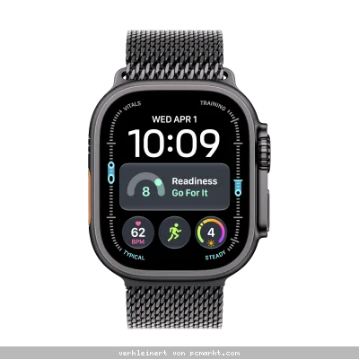Apple Watch Ultra 4 Cellular 49mm Schwarz Titan Case Schwarz Titan Case Schwarz Titan Milanaise Band- L