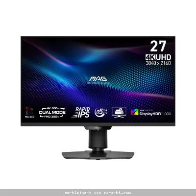 MSI MAG 274UPDFDE E16M - Mini LED, 0,5ms GtG 160Hz UHD | 320Hz FHD Dual Modus, Rapid IPS, Quantum Dot