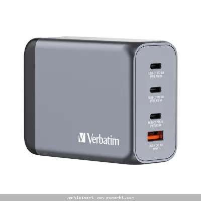 VERBATIM GNC-200 GaN Netzladegerät 4 Port 200W USB A/C