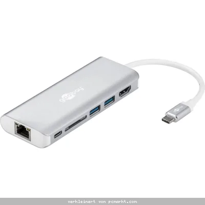 Goobay USB-C™ Premium Multiport-Dock spiegelt Signale von USB-C™ auf HDMI- und USB Geräte