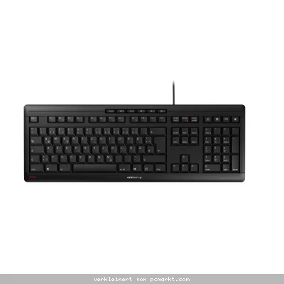 CHERRY STREAM KEYBOARD Tastatur schwarz, kabelgebunden, Flüsteranschlag, Laserbeschriftung