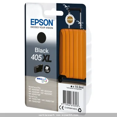 Epson 405XL Tintenpatrone Schwarz 1.100 Seiten Für Kompatibilität, siehe Artikel-Beschreibung | Niedrigere Druckkosten Dank XL-Tintenpatrone