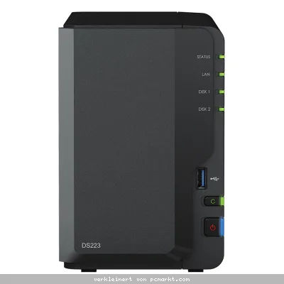Synology DiskStation DS223 NAS 2-Bay 0/2 2,5"/3,5" SATA HDD/SSD, 1x Gigabit LAN, 3x USB 3.0, 2GB RAM