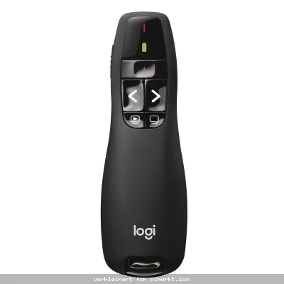 Logitech Wireless Presenter R400, Plug&Play, integrierte Präsentationstasten, roter Laserpointer mit LED-Anzeige