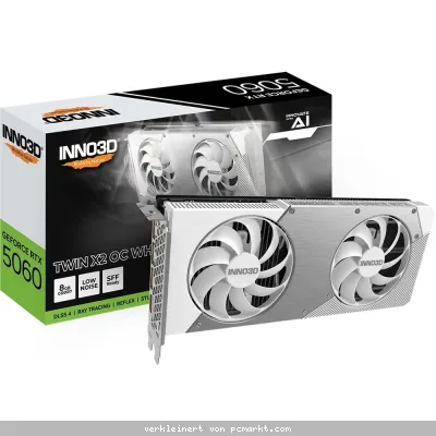 Inno3D GeForce RTX 5060 8GB TWIN X2 OC WHITE - 8GB GDDR7, HDMI, 3x DP