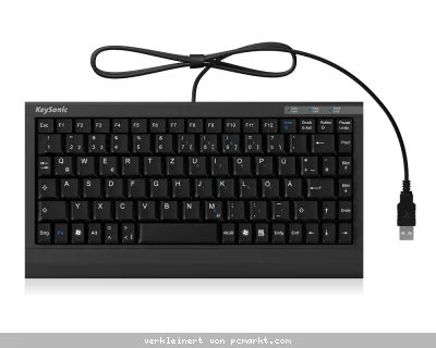 Keysonic ACK-595C+ Mini-Tastatur, Kabelgebunden SoftSkin, PS/2-USB-Combo-Anschluss, DE-Layout