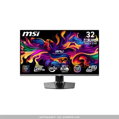 MSI MPG 322URXDE QD-OLED Gaming Monitor - 4K UHD, 240Hz, 0,03ms MSI OLED Care 2.0, HDMI 2.1-48Gbps Bandbreite, 4K 120Hz-Unterstützung, VRR und ALLM