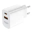 PEDEA Reiselader Dual 20W für USB-C/USB-A- weiß 100-240V / Schnellladegerät / 20 Watt max.