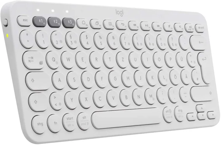 Logitech K380 Multi-Device Bluetooth Tastatur, für bis zu 3 Geräte gleichzeitig, 2 Jahre Batterielaufzeit, Weiß