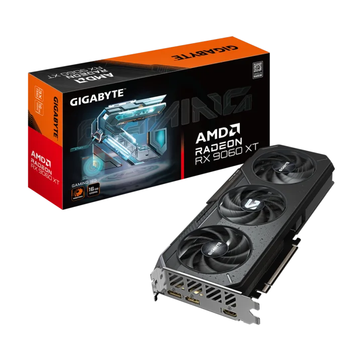 GIGABYTE Radeon RX 9060 XT Gaming 16G Grafikkarte - 16GB GDDR6, HDMI, 2x DP