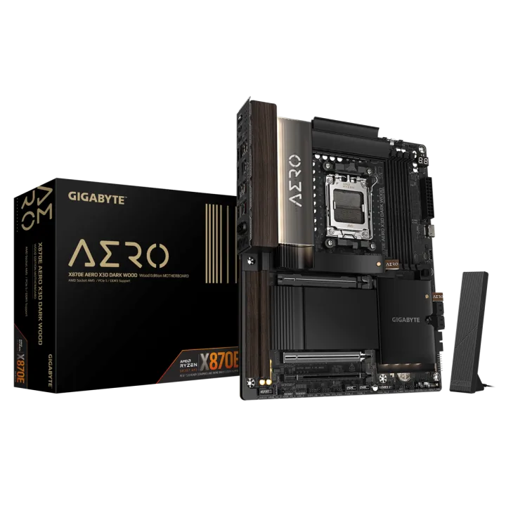 GIGABYTE X870E Aero X3D Dark Wood Mainboard Sockel AM5