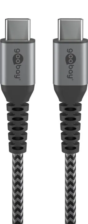 Goobay USB-C auf USB-C mit Metallsteckern, grau, 0,5m