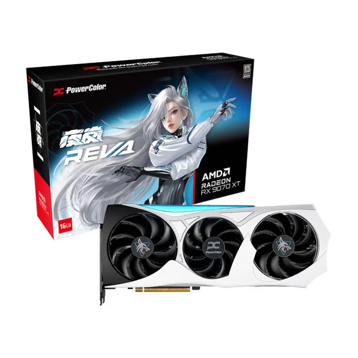 PowerColor Hellhound Reva Radeon RX 9070 XT Grafikkarte - 16GB GDDR6, HDMI, 3x DP
