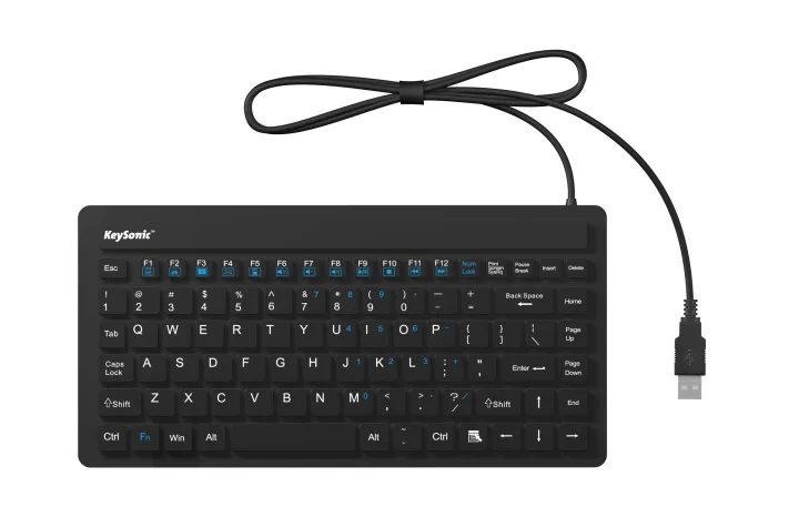 Keysonic KSK-3230IN Industrietastatur, Kabelgebunden, DE-Layout Silikonummantelung, USB-Anschluss, Wasserdicht IP68
