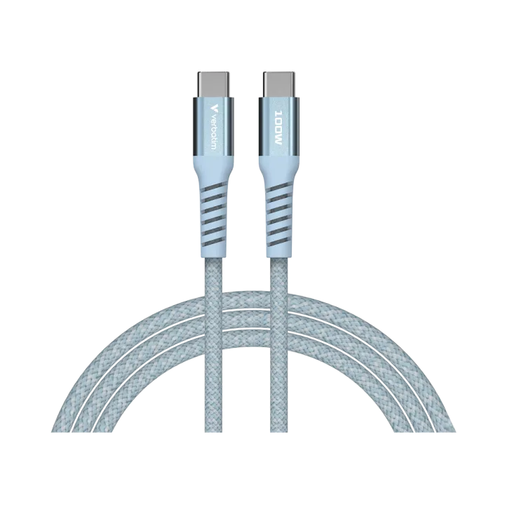 VERBATIM Sync & Charge USB-C zu USB-C 100W Magnetkabel 120 cm - blau