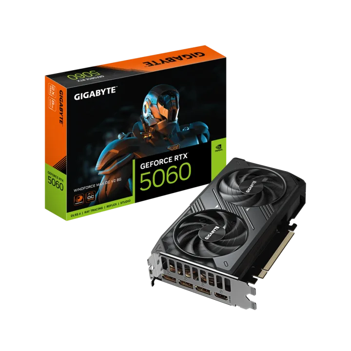 GIGABYTE GeForce RTX 5060 Windforce MAX OC V2 8G Grafikkarte - 8GB GDDR7, HDMI, 3x DP