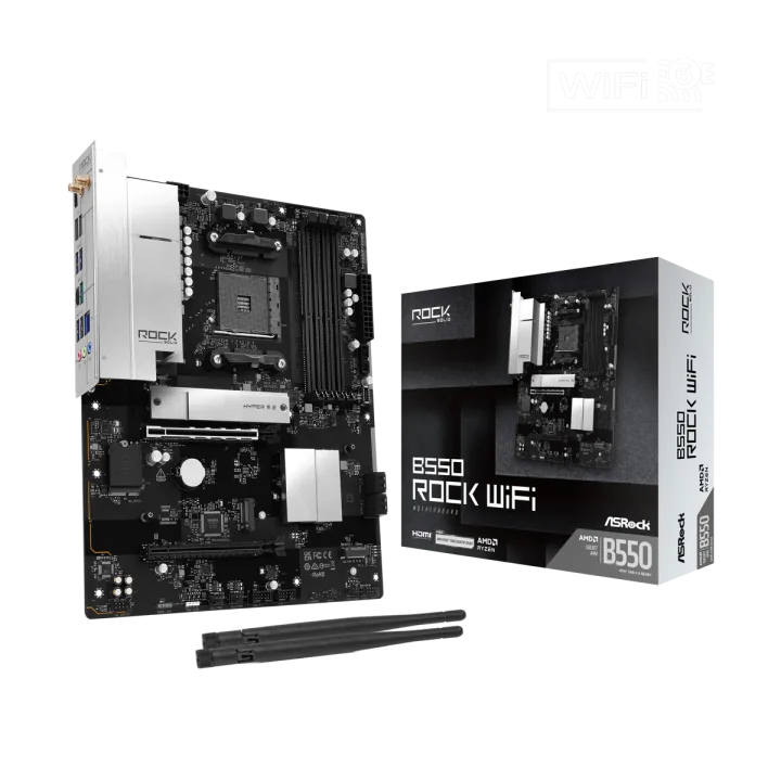 ASRock B550 Rock WiFi Mainboard Sockel AM4