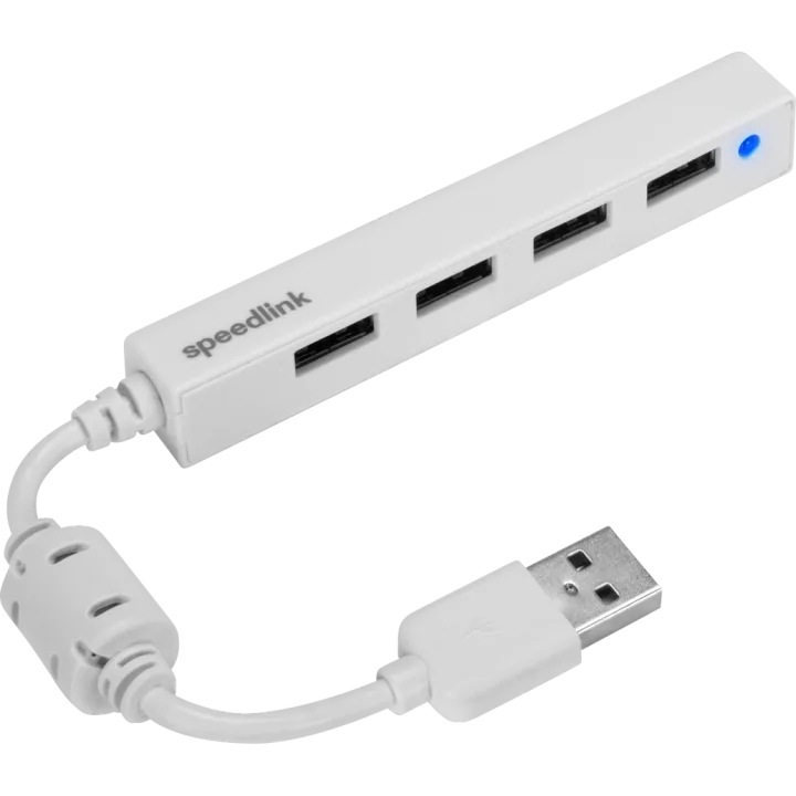 Speedlink SNAPPY SLIM USB Hub, 4-Port, USB 2.0, Passiv, Weiß