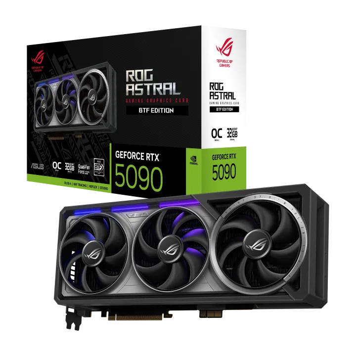 ASUS ROG ASTRAL RTX 5090 O32G BTF Gaming Black - 32GB GDDR7, 3x DisplayPort, 2x HDMI