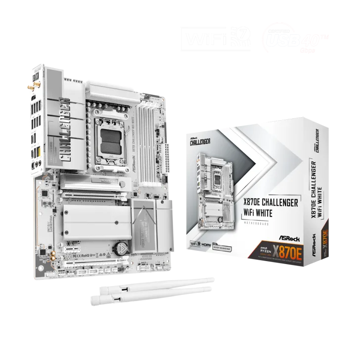 ASRock X870E Challenger WiFi White Mainboard Sockel AM5