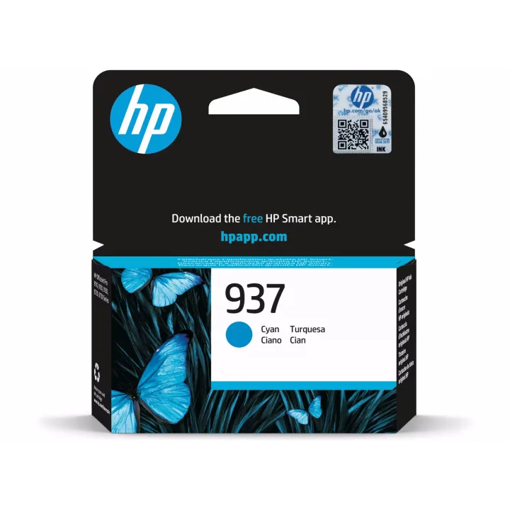 HP 937 (4S6W2NE) Original Druckerpatrone Cyan Kompatibilität: HP OfficeJet Pro 9720e, 9730e, 9132e, 9120e, 9125e