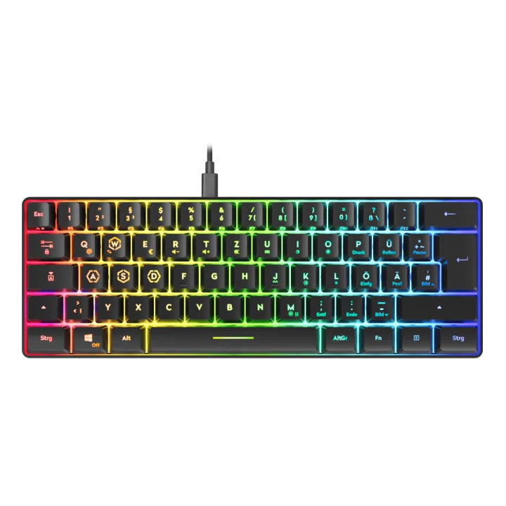 Speedlink LETOS RGB 60% Gaming Keyboard, schwarz - DE layout