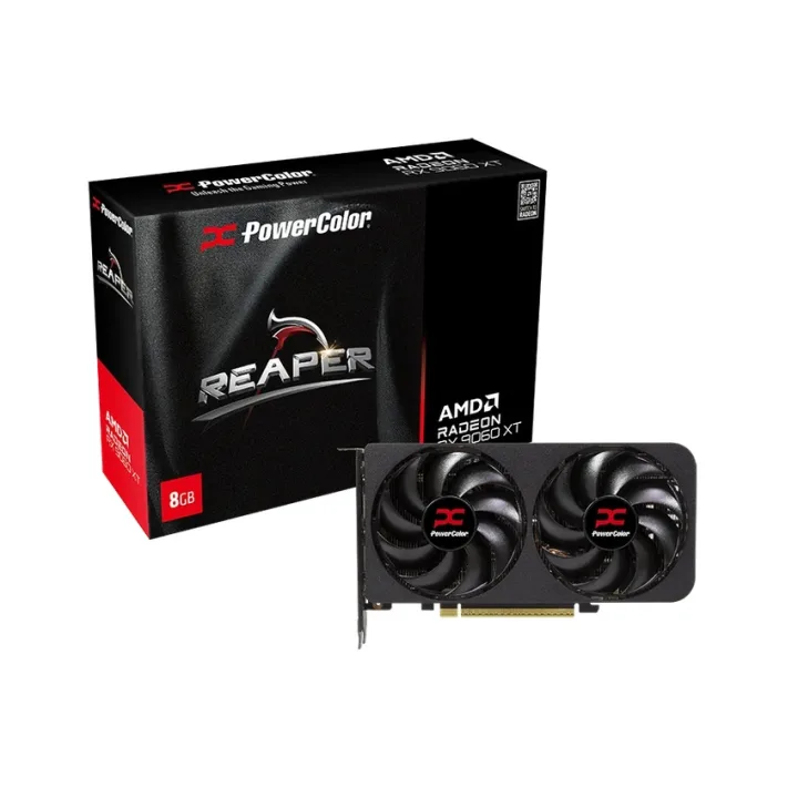 Powercolor Radeon RX 9060 XT Reaper 8GB Grafikkarte - 8GB GDDR6, 2x HDMI, 2x DP
