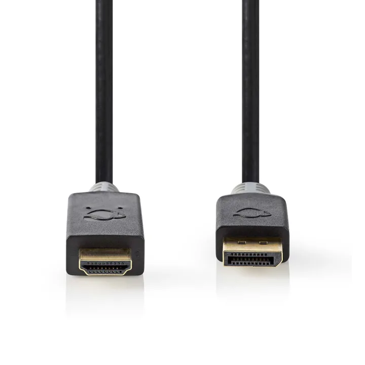 Nedis Displayport-Kabel DisplayPort Stecker | HDMI™ Stecker DisplayPort Stecker | HDMI™ Stecker | 4K@30Hz | Vergoldet | 1.00 m | Rund | PVC | Anthrazi