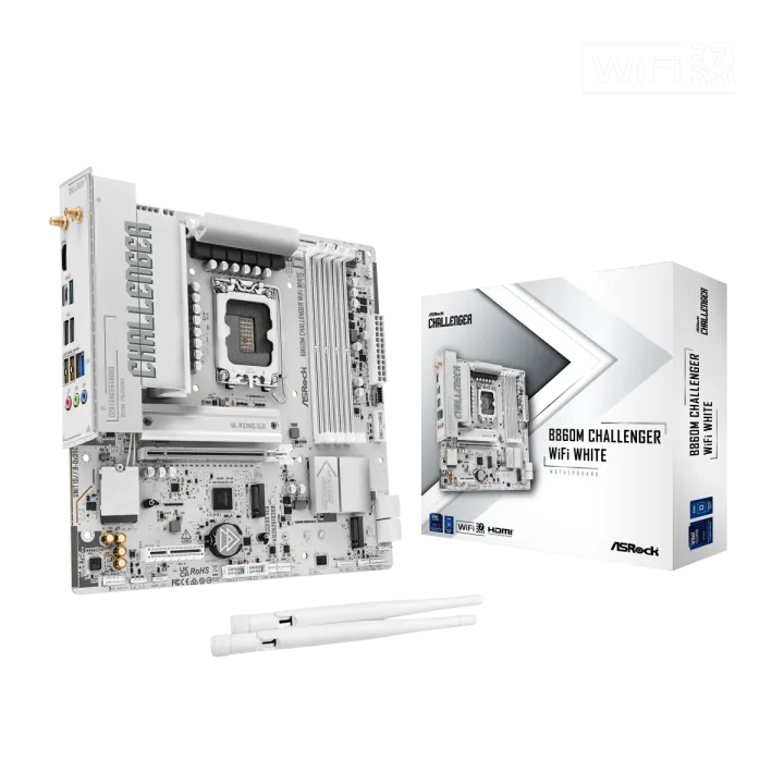 ASRock B860M Challenger WiFi White Mainboard Sockel 1851
