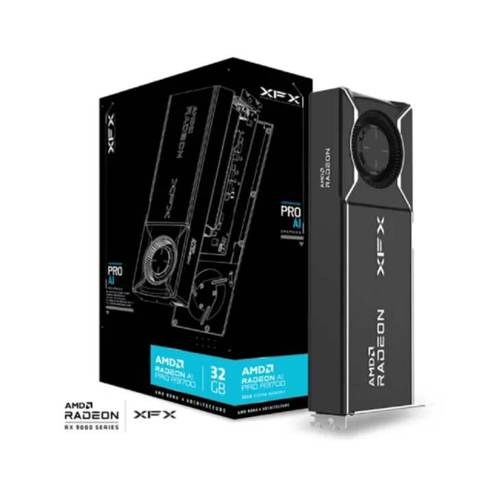 XFX Radeon AI PRO R9700 Grafikkarte - 32GB GDDR6, 4x DP