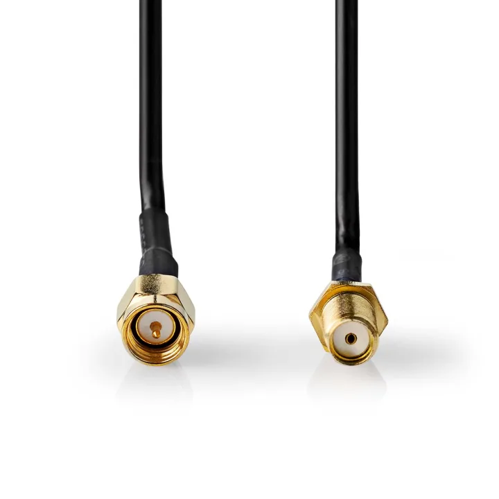 Nedis Antennenkabel | SMA-Stecker | SMA-Buchse Vergoldet | 50 Ohm | Einzeln geschirmt | 1.00 m | Rund | PVC | Schwarz | Label