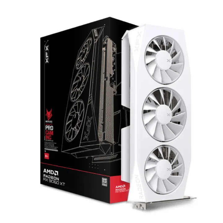 XFX Mercury Radeon RX 9060 XTOC White Gaming Edition Grafikkarte - 16GB GDDR6, HDMI, 2x DP