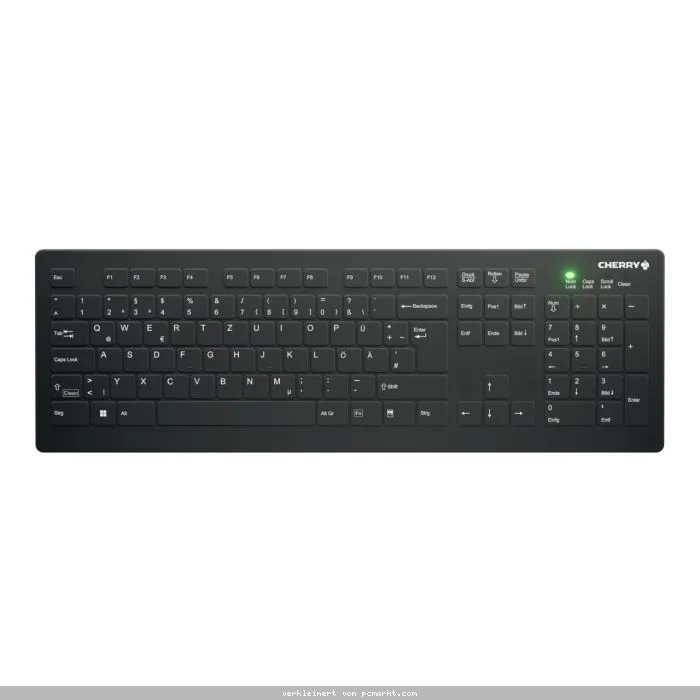 Cherry Active Key AK-C8112 Medical Wireless Keyboard, Schwarz Kabellose desinfizierbare Desktop-Hygienetastatur mit flachem Tastenprofil